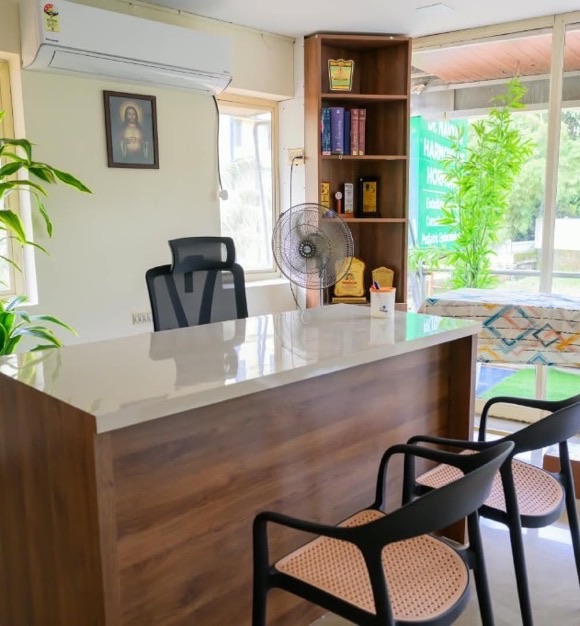 Harmony of Hormones clinic reception desk at Moham Polyclinic